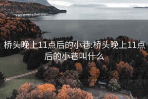 桥头晚上11点后的小巷:桥头晚上11点后的小巷叫什么