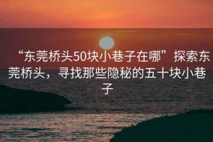 “东莞桥头50块小巷子在哪”探索东莞桥头，寻找那些隐秘的五十块小巷子