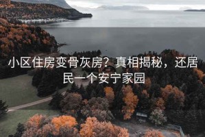 小区住房变骨灰房？真相揭秘，还居民一个安宁家园