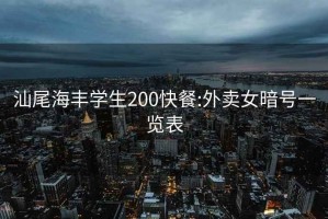 汕尾海丰学生200快餐:外卖女暗号一览表