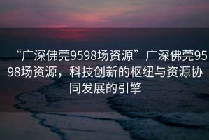 “广深佛莞9598场资源”广深佛莞9598场资源，科技创新的枢纽与资源协同发展的引擎