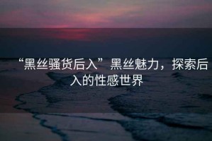 “黑丝骚货后入”黑丝魅力，探索后入的性感世界