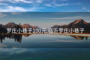 罗庄小巷子100元:临沂罗庄小巷子