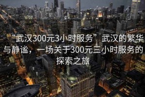 “武汉300元3小时服务”武汉的繁华与静谧，一场关于300元三小时服务的探索之旅