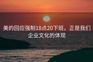 美的回应强制18点20下班，正是我们企业文化的体现