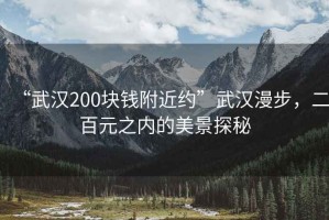 “武汉200块钱附近约”武汉漫步，二百元之内的美景探秘