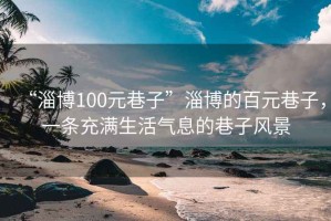 “淄博100元巷子”淄博的百元巷子，一条充满生活气息的巷子风景