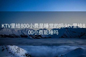 KTV里给800小费是睡觉的吗:ktv里给800小费能睡吗