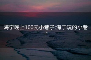 海宁晚上100元小巷子:海宁玩的小巷子