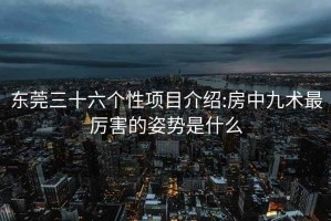 东莞三十六个性项目介绍:房中九术最厉害的姿势是什么