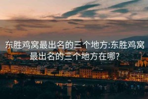 东胜鸡窝最出名的三个地方:东胜鸡窝最出名的三个地方在哪?