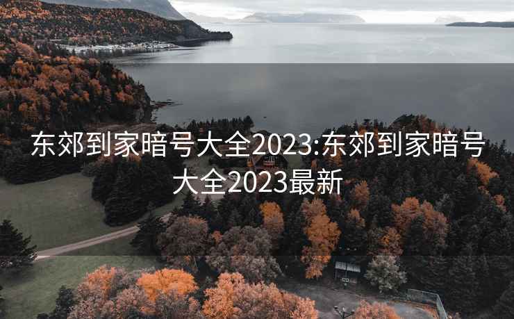 东郊到家暗号大全2023:东郊到家暗号大全2023最新