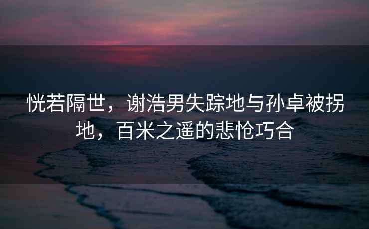 恍若隔世，谢浩男失踪地与孙卓被拐地，百米之遥的悲怆巧合