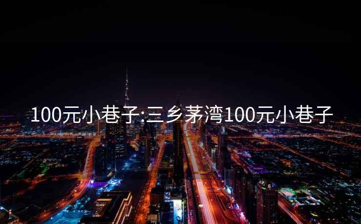 100元小巷子:三乡茅湾100元小巷子