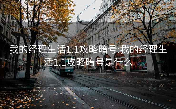 我的经理生活1.1攻略暗号:我的经理生活1.1攻略暗号是什么