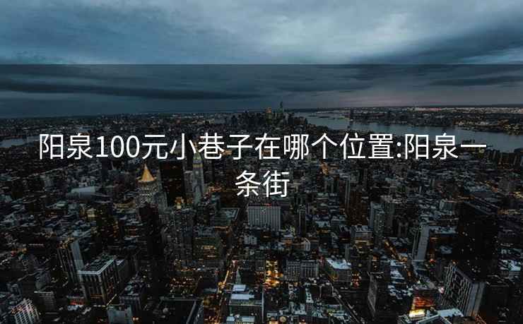 阳泉100元小巷子在哪个位置:阳泉一条街