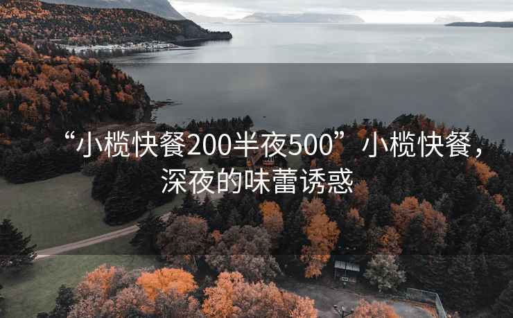 “小榄快餐200半夜500”小榄快餐，深夜的味蕾诱惑