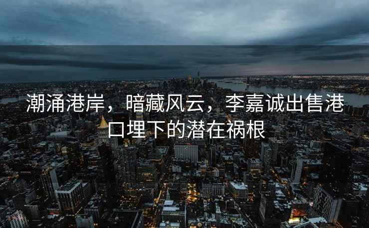 潮涌港岸，暗藏风云，李嘉诚出售港口埋下的潜在祸根