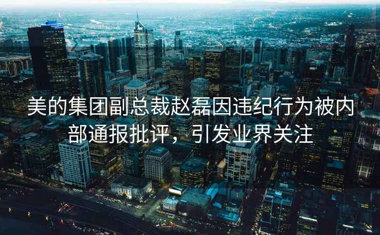 美的集团副总裁赵磊因违纪行为被内部通报批评，引发业界关注