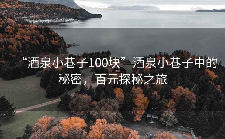 “酒泉小巷子100块”酒泉小巷子中的秘密，百元探秘之旅