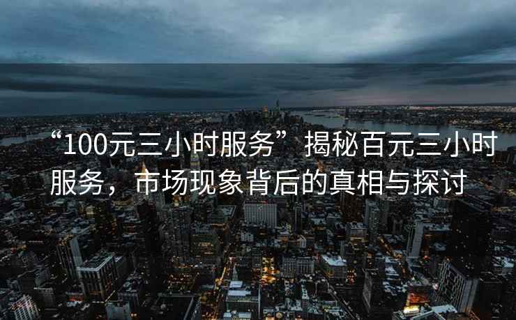 “100元三小时服务”揭秘百元三小时服务，市场现象背后的真相与探讨