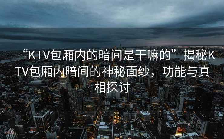 “KTV包厢内的暗间是干嘛的”揭秘KTV包厢内暗间的神秘面纱，功能与真相探讨